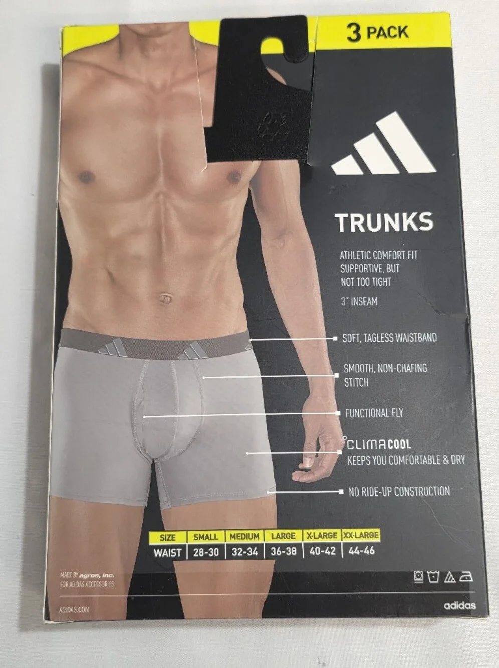 adidas Microfiber Mens Size Small Microfiber Boxer Briefs 3-Pack New